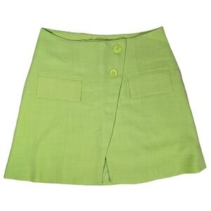 WeWoreWhat Womens XS Blazer Skirt Gru Sharp Green Wrap‎ Style Button Front Mini
